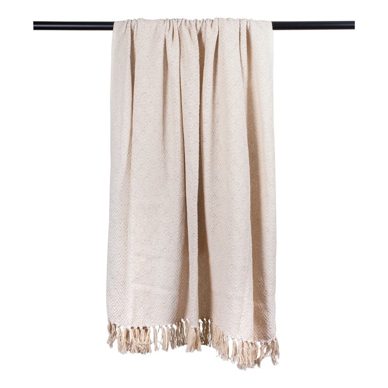 DII Diamond Throw Collection Cotton Woven, 50x60, White - Image 4